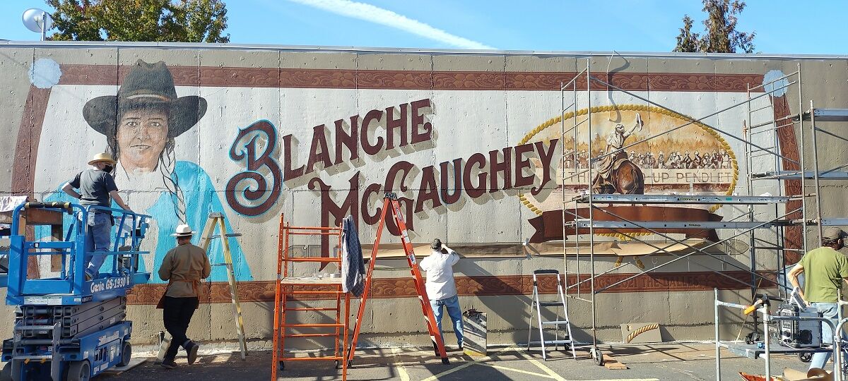 Blanche McGaughey mural The Dalles